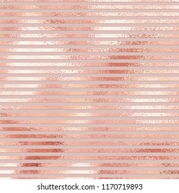 Rose gold. Abstract background with stripes. Vector texture for design