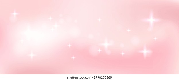 Rose gold background gradient in pink bokeh with dream shine. Glam glitter gradation and sparkle with pastel cream light. Rose vector template for beauty fashion in soft blush. Simple glam backdrop.
