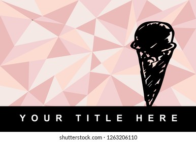 Rose Gold Background of Ice Cream Dessert Food for Vector Illustration Graphic Design, Template, Background, Icon, and More.