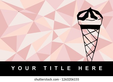 Rose Gold Background of Ice Cream Dessert Food for Vector Illustration Graphic Design, Template, Background, Icon, and More.