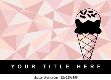 Rose Gold Background of Ice Cream Dessert Food for Vector Illustration Graphic Design, Template, Background, Icon, and More.