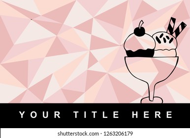 Rose Gold Background of Ice Cream Dessert Food for Vector Illustration Graphic Design, Template, Background, Icon, and More.
