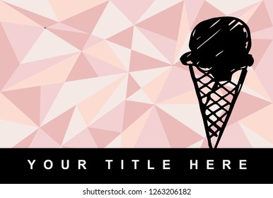Rose Gold Background of Ice Cream Dessert Food for Vector Illustration Graphic Design, Template, Background, Icon, and More.