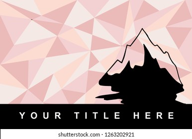 Rose Gold Background of Mountain Travel for Vector Illustration Graphic Design, Template, Background, Icon, and More.