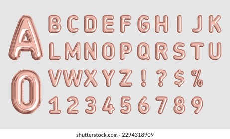 Rose Gold Balloon Letters And Numbers svg