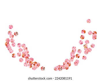 Rose gold beads confetti scatter vector illustration. International Women's Day March 8th card background. Round glossy bead particles holiday glitter. Confetti for Mother's day.