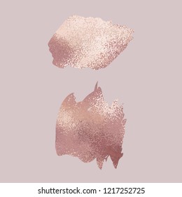 Rose gold brush strokes. Vector drawing for sales, design invitations, business cards, covers, cards