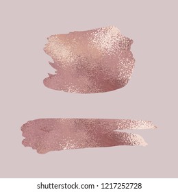 Rose gold brush strokes. Vector drawing for sales, design invitations, business cards, covers, cards