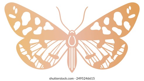 Rose Gold Butterfly Simple Decorative Moth