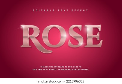 Rose gold editable text effect template
