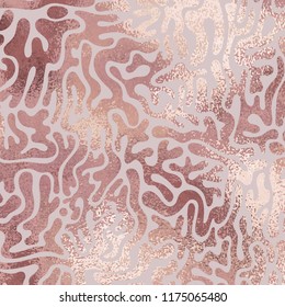 Rose gold. Elegant texture with an abstract pattern for the design of invitations, cards and covers