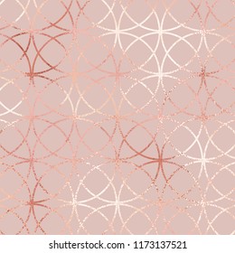Rose gold. Elegant vector geometric pattern. Texture for design