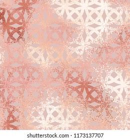 Rose gold. Elegant vector geometric pattern. Texture for design