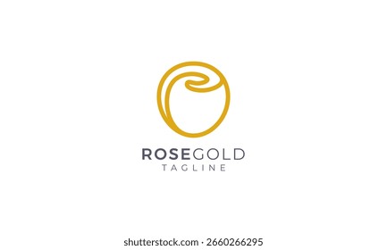 Roségold Blume Logo, Vektordesign