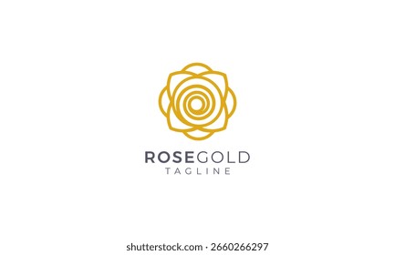 Roségold Blume Logo, Vektordesign