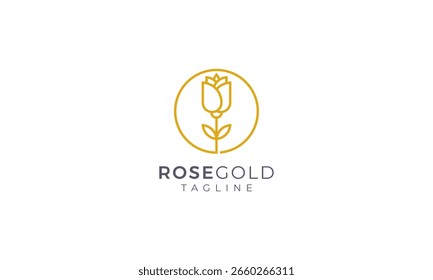 Roségold Blume Logo, Vektordesign