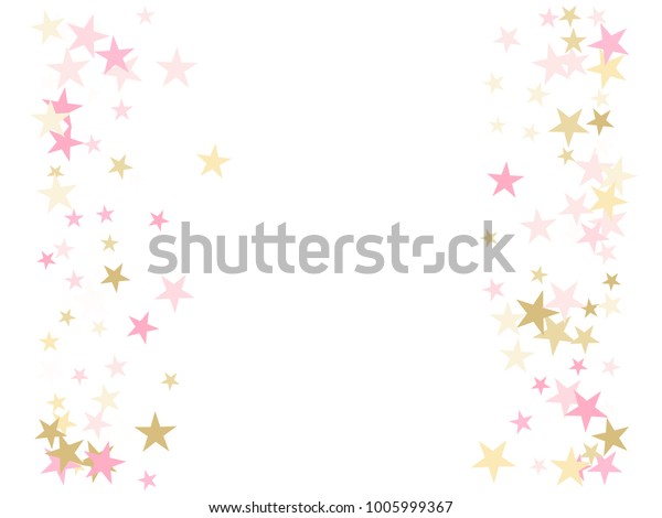 Rose Gold Flying Stars Confetti Magic Stock Vector Royalty Free