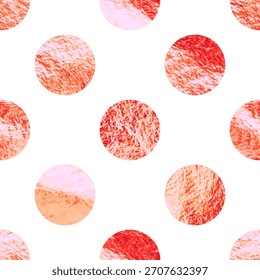 Roségoldfolie nahtlose Textur, glänzende handgefertigte Kreise. Goldenes glitzerndes Muster. Glänzender, handgezeichneter Hintergrund. Hochzeit, Grußkartendekoration. Moderne minimalistische Kunst. Vektorgrafik