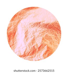 Rose gold foil, shiny handmade circle. Golden glittering texture, pattern. Luxury shining hand drawn background. Wedding, greeting card decoration element. Modern minimalist art. Vector illustration
