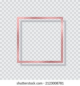 Rose gold foil smudge frame. Pink sparkle glitter texture decor isolated on transparent background. Vector shiny gold metal border for artwork - Powered by Shutterstock - Get 15% off with code: PIKWIZARD15