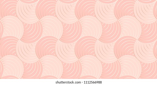 Rose gold geometric line round rectangle circle abstract seamless pattern vector design. 