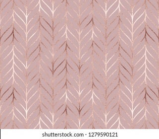 Rose gold glitter knitted seamless pattern.