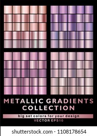 Rose gold  gradient background collection. Big vector set