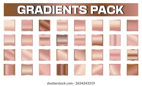 Rose Gold Gradient Collection Elegant Metallic Texture Designs Graphic Resource Pack Shimmer