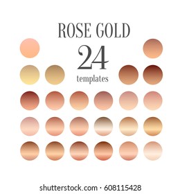 Rose gold gradient collection for fashion design  Vector illustration 