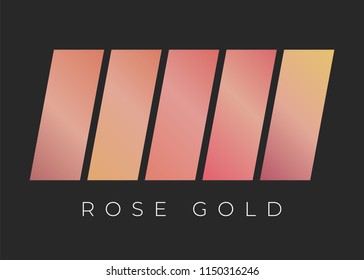 Rose gold gradient collection. Rose gold vector background