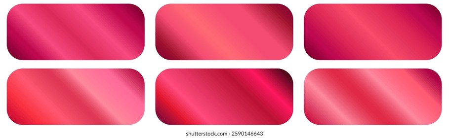 Rose gold gradient color collections pack. Metal pink gold gradient swatches color set.