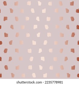 Rose gold grayish pink leopard print vector seamless pattern. Animal print abstract background. Chic fashionable pink gold leopard skin print. Animal  pattern imitation, brush troke stains ornament.
