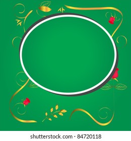 rose gold with a green background