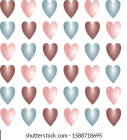 Rose Gold Hearts Seamless Pattern - Holiday Hearts - Pretty Valentine or Wedding Print
