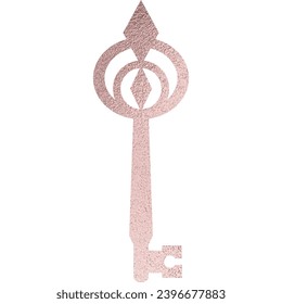 rose gold key with transparent background