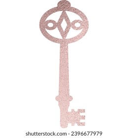 rose gold key with transparent background