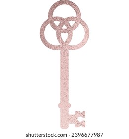 rose gold key with transparent background