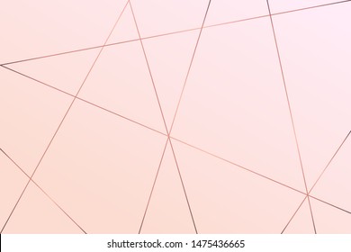Rose gold line background. Abstract artistic of geometric background. Vector illustration 