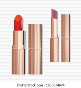 Rose Gold Lipstick Packaging with Ultra Slim Version