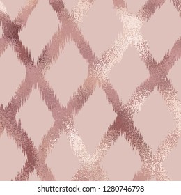  Oro rosa. Textura vectorial de lujo con un patrón abstracto y efecto metálico para el diseño de invitaciones, tarjetas, tarjetas de visita y tapas