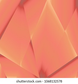 Rose gold luxury background. Vector polygon abstract polygonal geometric triangle background. Diamond peach jewelry. Low poly illustration. Abstract geometric polygonal shape. Summer bright orange.