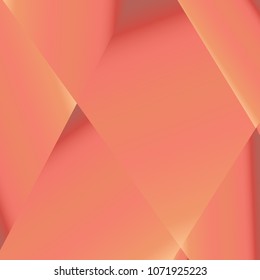 Rose gold luxury background. Vector polygon abstract polygonal geometric triangle background. Diamond peach jewelry. Low poly illustration. Abstract geometric polygonal shape. Summer bright orange.