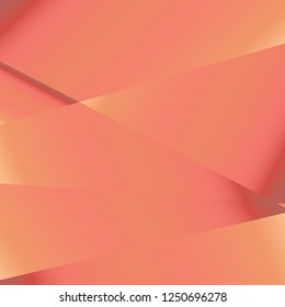 Rose gold luxury background. Vector polygon abstract polygonal geometric triangle background. Diamond peach jewelry. Low poly illustration. Abstract geometric polygonal shape. Summer bright orange.