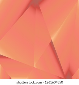 Rose gold luxury background. Vector polygon abstract polygonal geometric triangle background. Diamond peach jewelry. Low poly illustration. Abstract geometric polygonal shape. Summer bright orange.