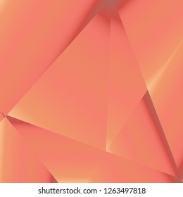 Rose gold luxury background. Vector polygon abstract polygonal geometric triangle background. Diamond peach jewelry. Low poly illustration. Abstract geometric polygonal shape. Summer bright orange.