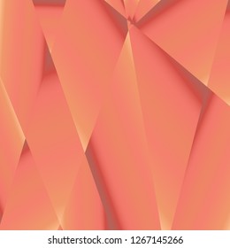 Rose gold luxury background. Vector polygon abstract polygonal geometric triangle background. Diamond peach jewelry. Low poly illustration. Abstract geometric polygonal shape. Summer bright orange.