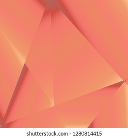 Rose gold luxury background. Vector polygon abstract polygonal geometric triangle background. Diamond peach jewelry. Low poly illustration. Abstract geometric polygonal shape. Summer bright orange.