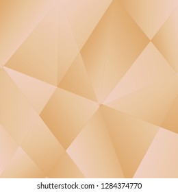 Rose gold luxury background. Vector polygon abstract polygonal geometric triangle background. Diamond peach jewelry. Low poly illustration. Abstract geometric polygonal shape. Summer bright orange.