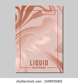 Rose Gold Marble Liquid Vector Template, Lovely Background, Valentine Template