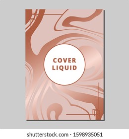 Rose Gold Marble Liquid Vector Template, Lovely Background, Valentine Template